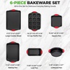 image:imageNutriChef 10Piece NonStickBakewareSet  Premium Carbon Steel BakingPansSet with Silicone Handles  Oven amp Dishwasher Safe  Complete BakingSheetSet for Cookies Muffins Loaf PizzaBlack